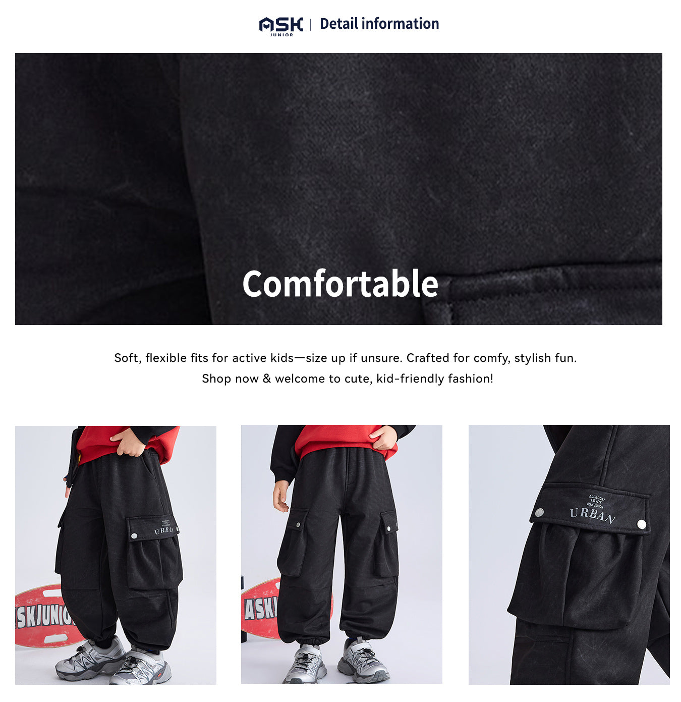 Boys Vintage Washed Integrated Fleece Loose Pants, Casual Warm Kids Pants for Fall Winter