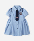 Preppy Custom Stripe Kids Dress Long Sleeve  Girls Casual Dress
