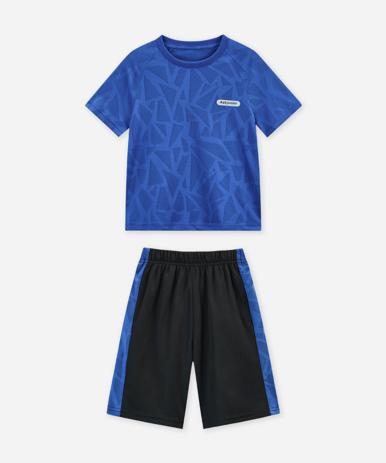 Breathable Quick Dry Kids Boys Short Set Stretchy Skin-Friendly Sports Short Suit