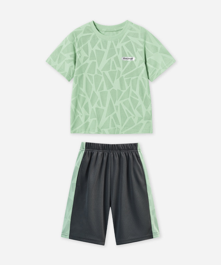 Breathable Quick Dry Kids Boys Short Set Stretchy Skin-Friendly Sports Short Suit