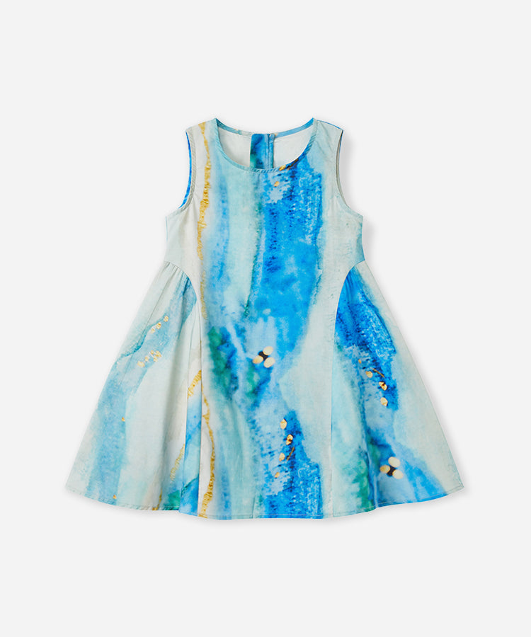 Graffiti Print Kids Dress 100% Cotton Breathable Sleeveless Casual Girls Dress