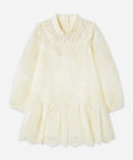 Kinderkleid mit langen Ärmeln aus Spitze und Jacquard