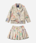 Ensemble deux pièces jupe plissée et costume pour fille