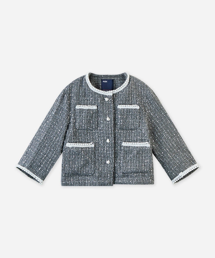 Kinder Mädchen Tweed Mantel
