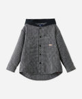 Black and White Striped Hooded Kids Boys Coats