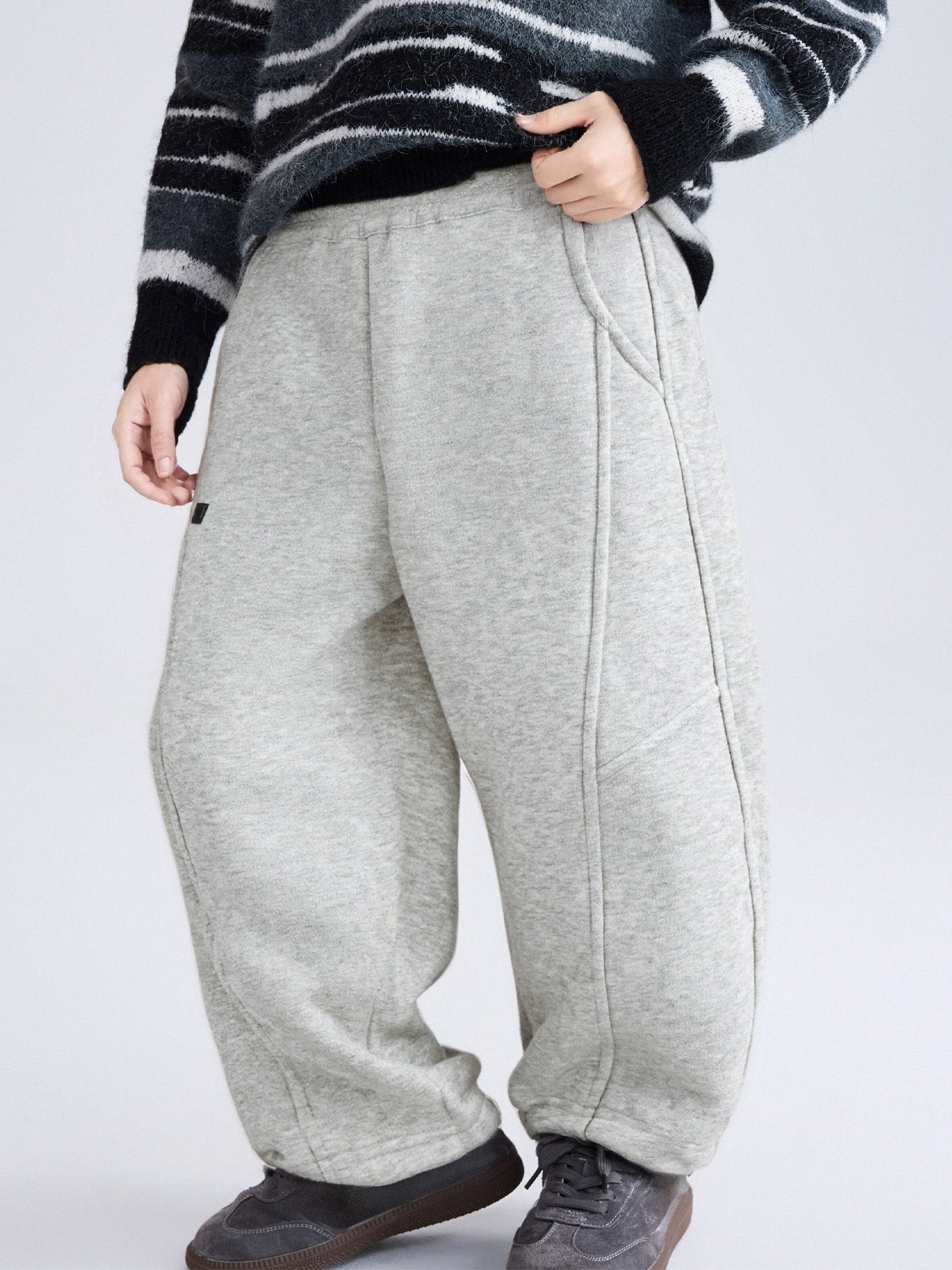 Gestrickte Fleece-gefütterte Hose, warm verdickte Freizeithose für Kinder für Herbst Winter