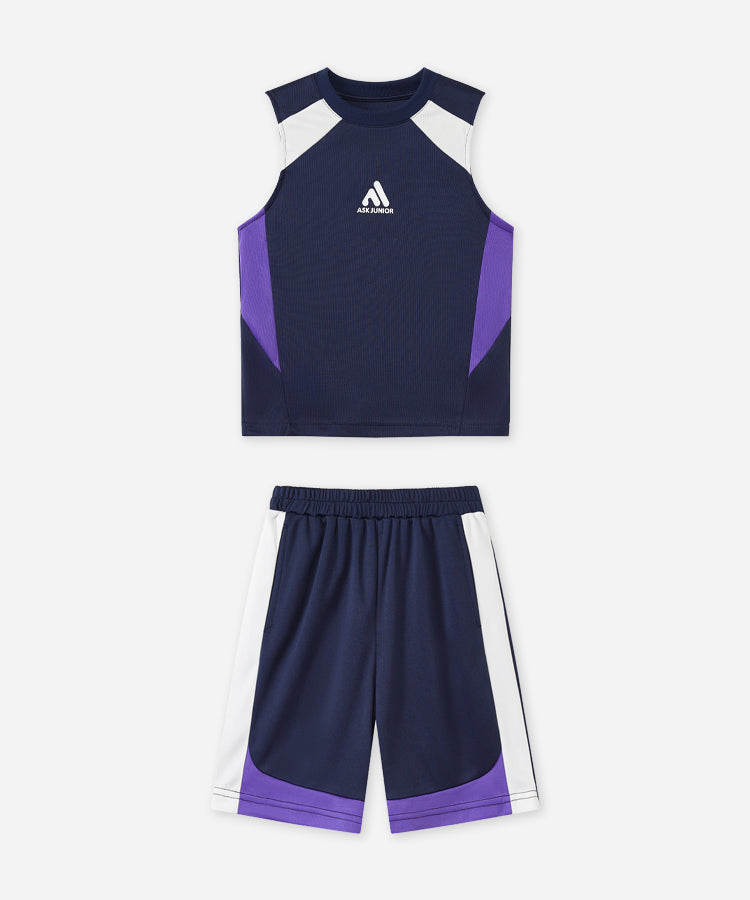 Boys Mesh Tracksuit Cool Feeling Quick Dry Sleeveless Top & Shorts Set