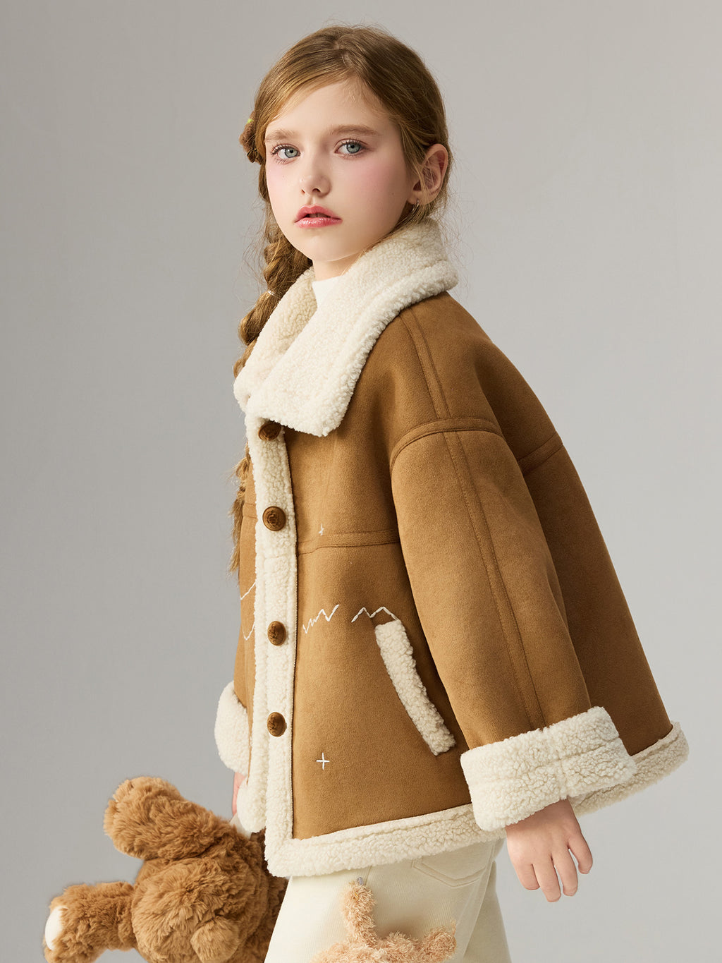 Suede and Sherpa fleece Jacket