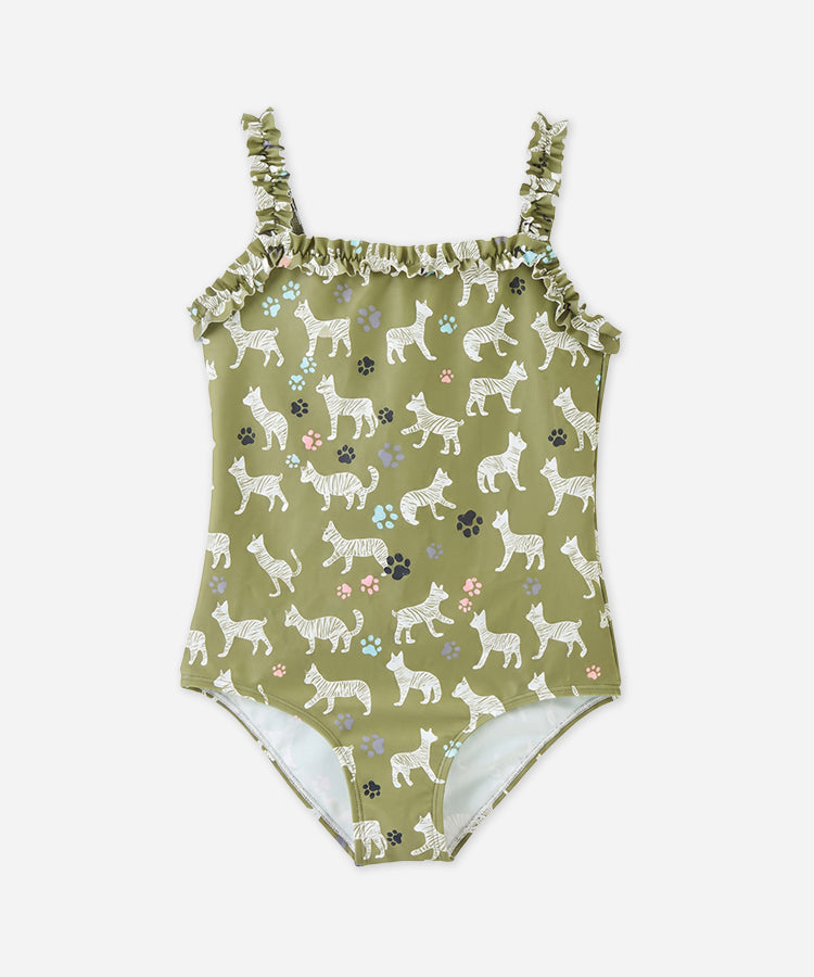Kids Girls Vintage Cherry One Piece Vacation Swim Suit