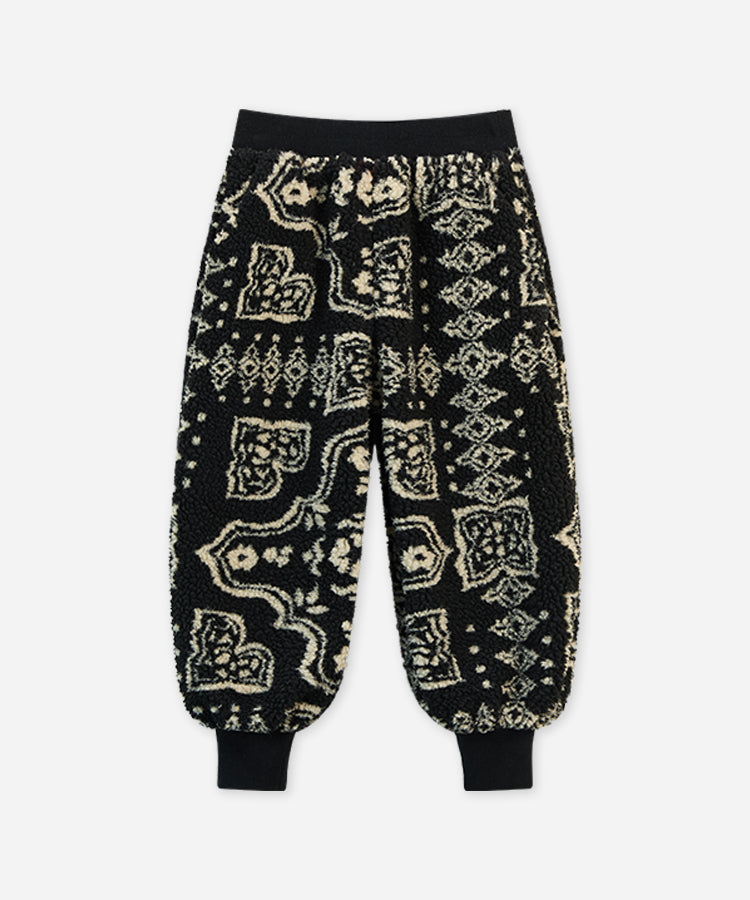 Kinder-Laternenhose aus Lammwoll-Jacquard mit Fleece-Futter für Herbst und Winter