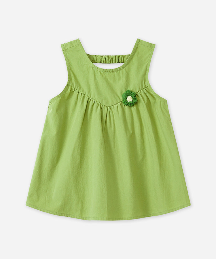 Cotton Kids Girls Sets, Sleeveless Top & Elastic Waist Shorts