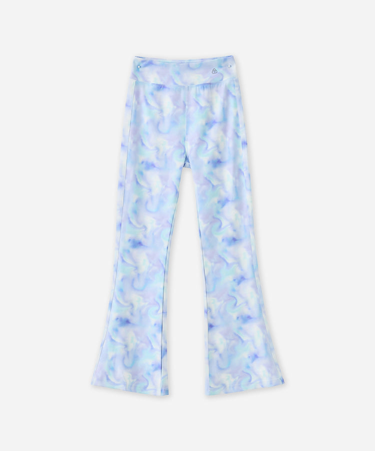 Pantalon de yoga évasé imprimé tendance pour enfants, pantalon long de sport décontracté léger et très élastique