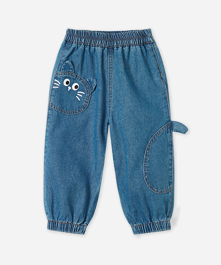 Dreidimensionale Katzenohren Kinderjeans