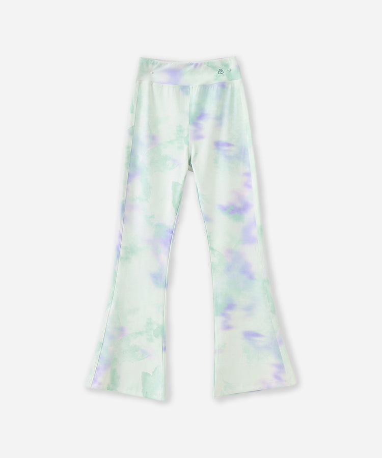 Kids Girls Trendy Printed Flared Yoga Pants, High Elastic Lightweight Casual Sports Long Pants