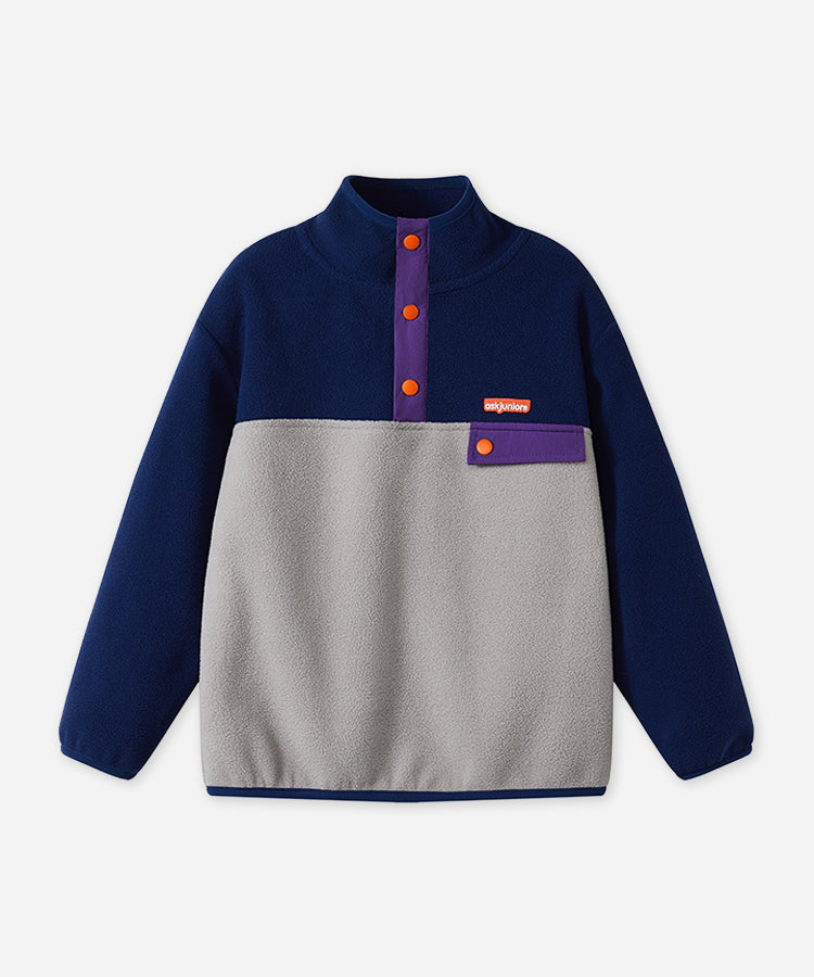 Kids Fleece Lined Sweatshirt | Warm Stand Collar Pullover for Boys & Girls