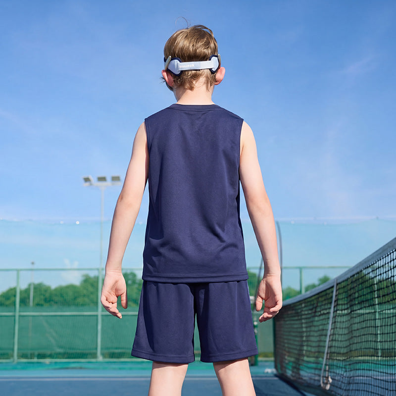 Boys Mesh Tracksuit Cool Feeling Quick Dry Sleeveless Top & Shorts Set
