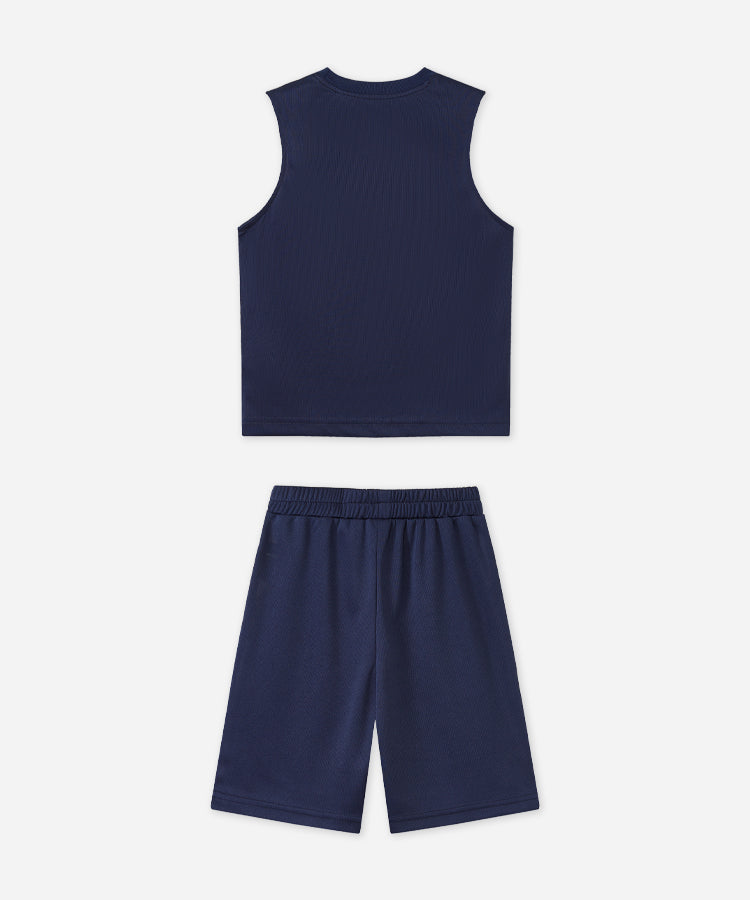 Boys Mesh Tracksuit Cool Feeling Quick Dry Sleeveless Top & Shorts Set