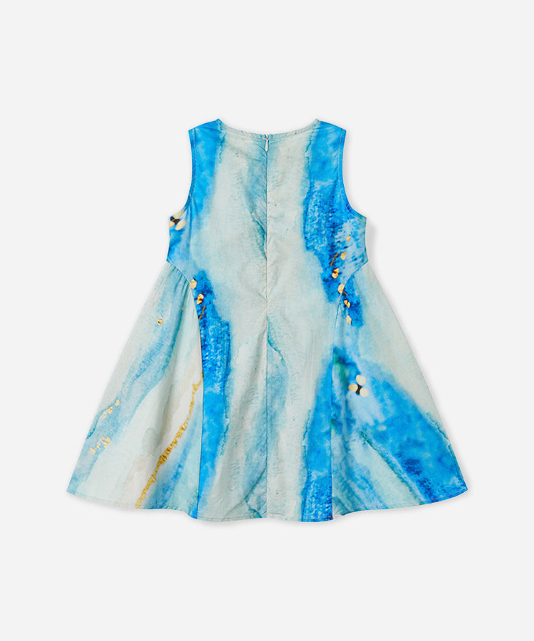 Graffiti Print Kids Dress 100% Cotton Breathable Sleeveless Casual Girls Dress