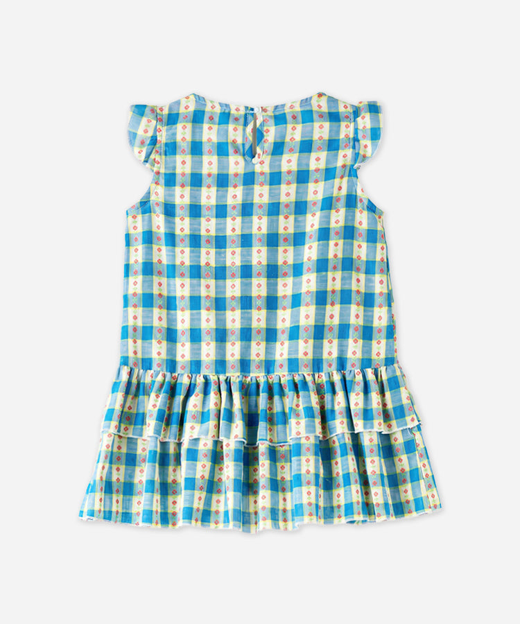 Fly Sleeve Double Layer Cake Kids Dress
