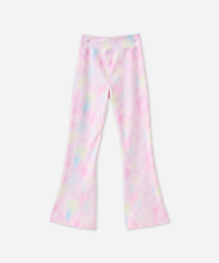 Pantalon de yoga évasé imprimé tendance pour enfants, pantalon long de sport décontracté léger et très élastique