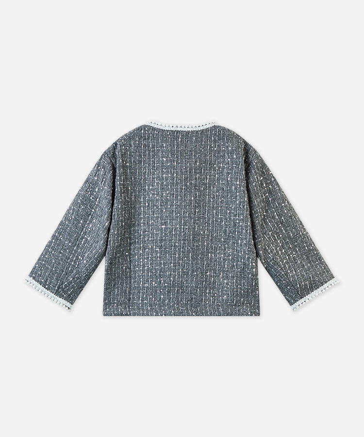 Kinder Mädchen Tweed Mantel