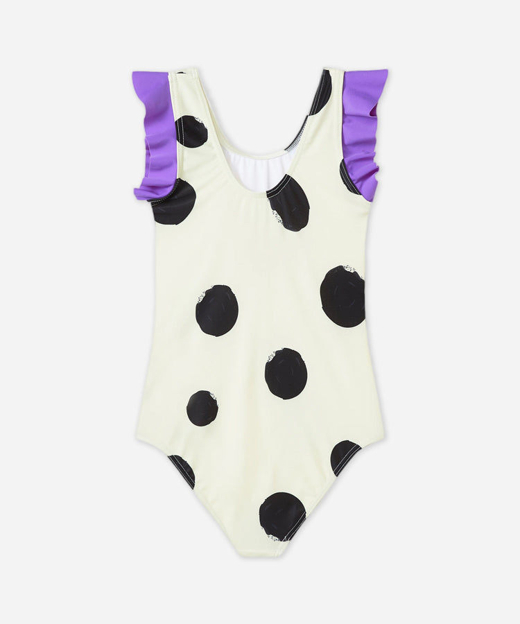 Kids Girls One Piece Swimsuit Flutter Sleeve Training Swim Suit