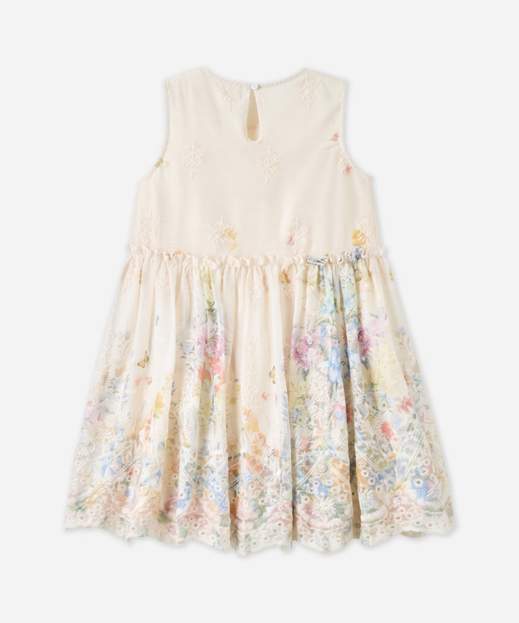 Sleeveless Kids Dress Round Neck Casual Girls Daily Dress