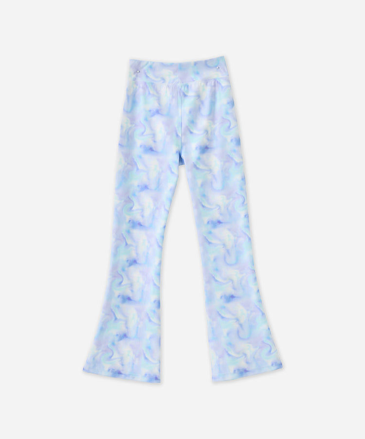 Pantalon de yoga évasé imprimé tendance pour enfants, pantalon long de sport décontracté léger et très élastique