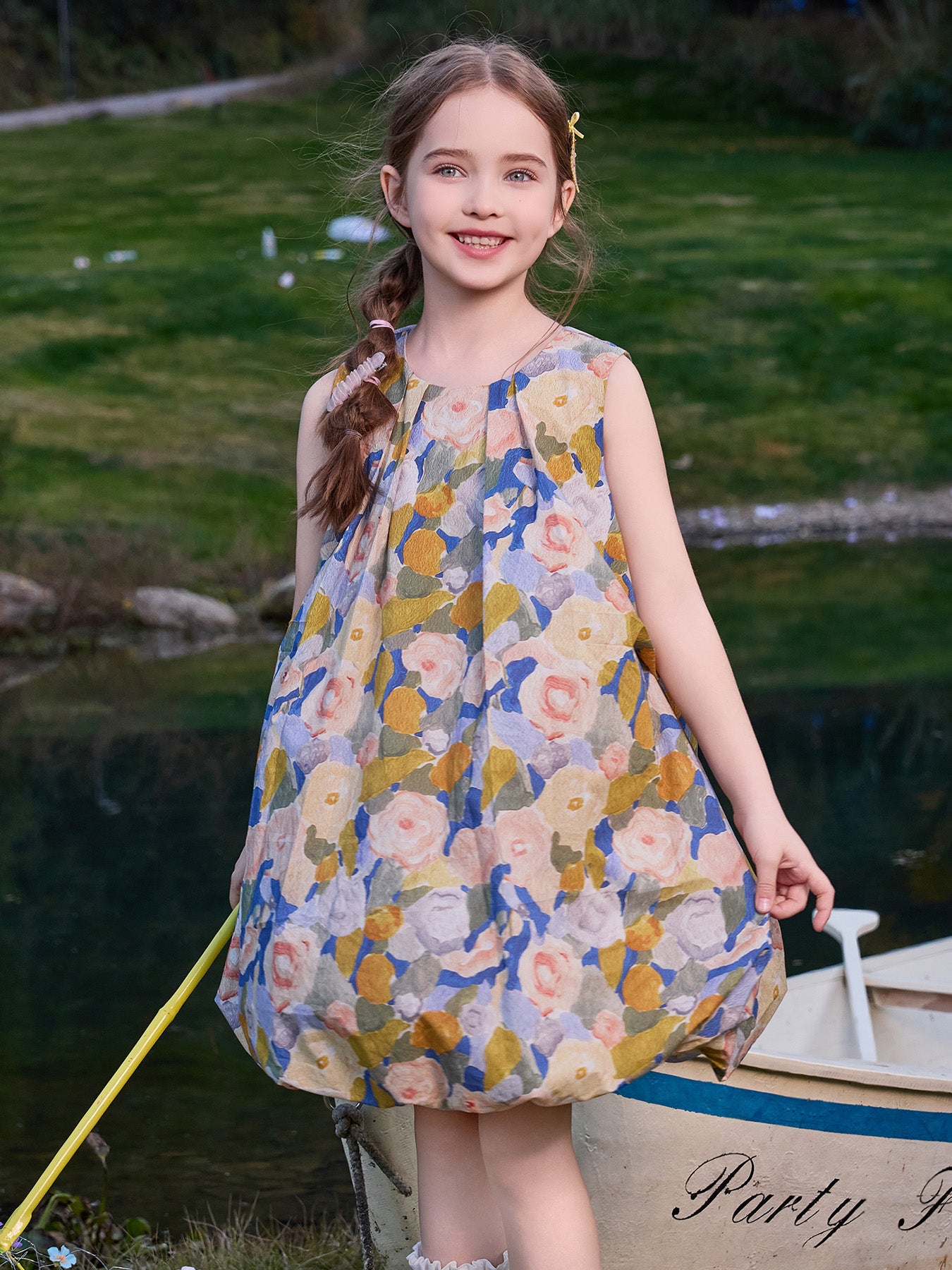Skin-Friendly Breathable Kids Dress Sleeveless Tutu Dress Sweet Flowy Girls Daily Outfit