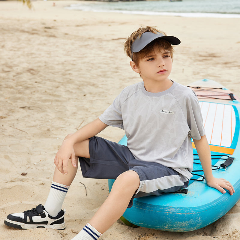 Breathable Quick Dry Kids Boys Short Set Stretchy Skin-Friendly Sports Short Suit