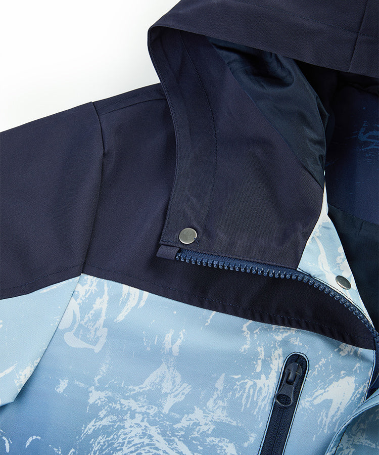 Boys Waterproof Windbreaker Jacket | Gradient Printed Outdoor Sports Coat