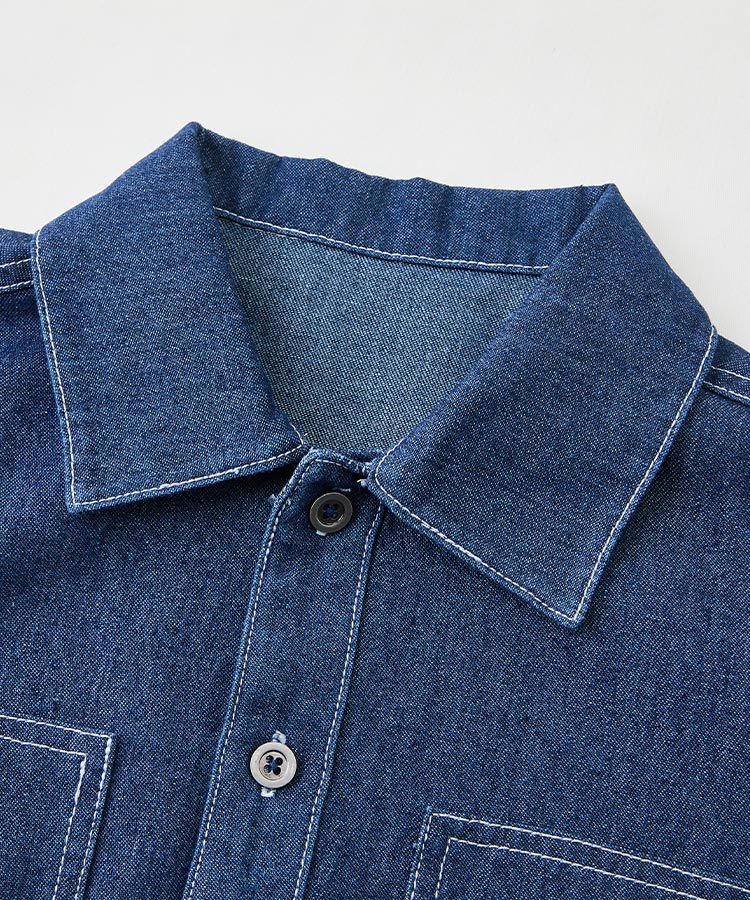 Boys Colorblock Denim Jacket | Loose Fit Two-Tone Jean Jacket Top