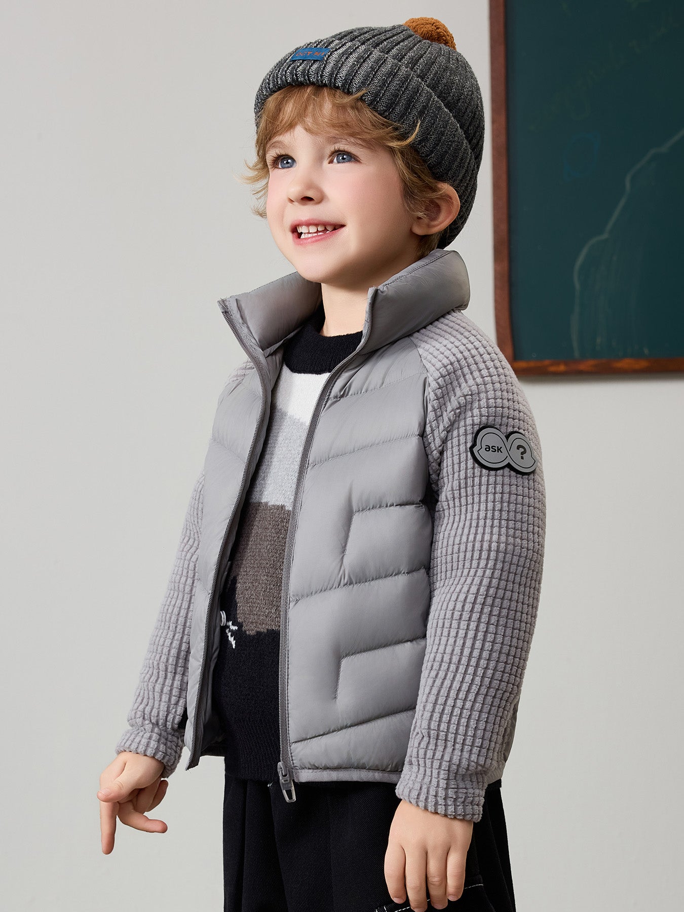 Lightweight White Goose Down Kids Jacket