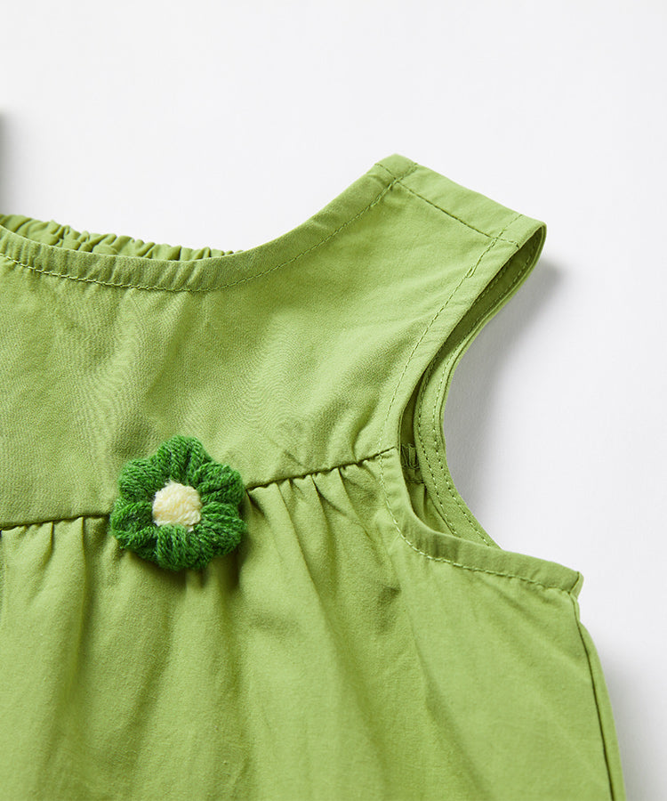 Cotton Kids Girls Sets, Sleeveless Top & Elastic Waist Shorts