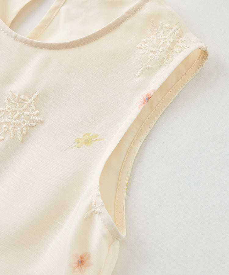 Ärmelloses Kinderkleid Rundhals Lässiges Mädchen Alltags-Kleid