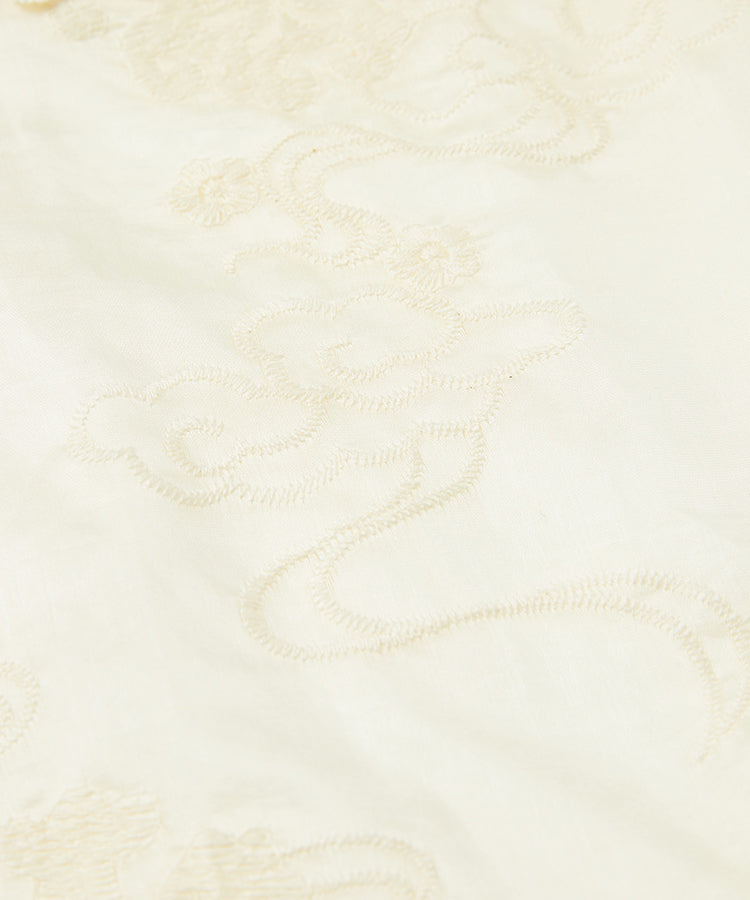 Kinderkleid mit langen Ärmeln aus Spitze und Jacquard