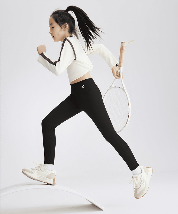 Kids Girls Stretch Leggings |  High-Waist Active Pants