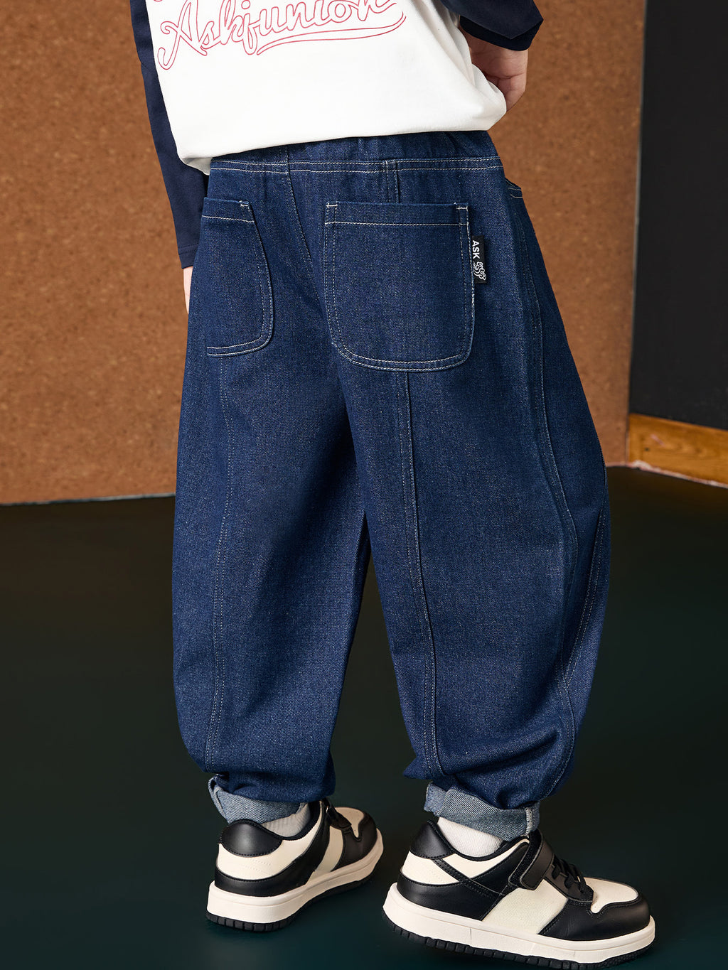 All-match Kinder Jungen Jeanshose Weiche Stretch-Tapered Freizeithose