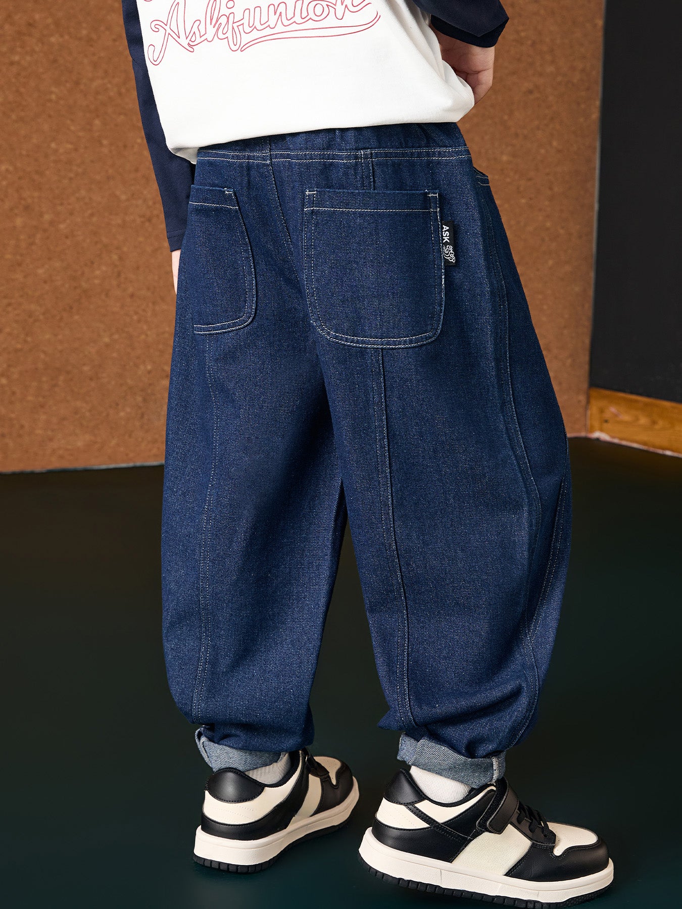 All-match Kinder Jungen Jeanshose Weiche Stretch-Tapered Freizeithose