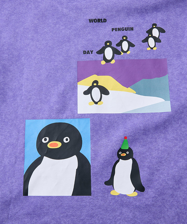 Cute Penguin Wax Wash Oversized Kids Girls Tops 100% Cotton Summer Tee