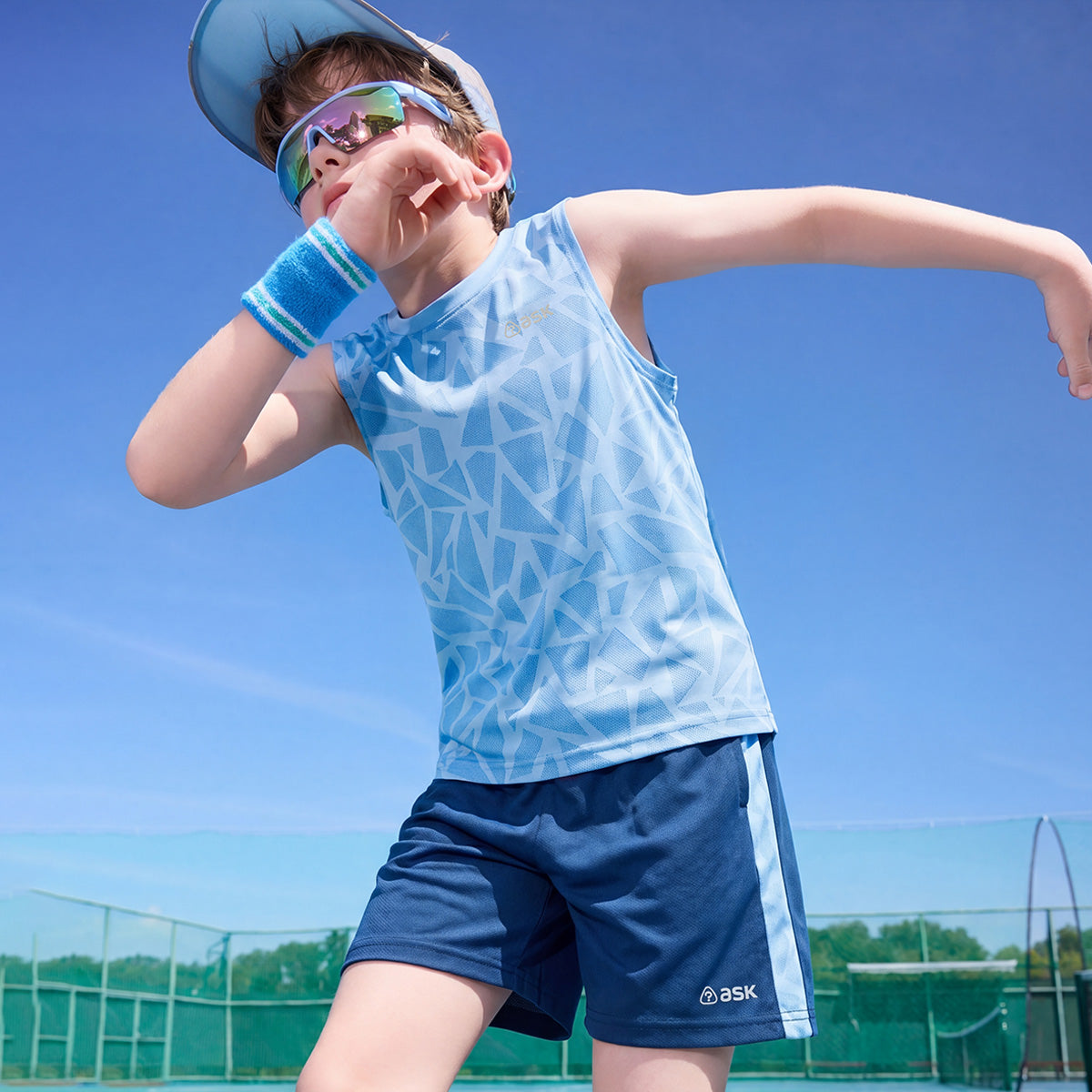 Ensemble court pour enfants, séchage rapide, respirant, extensible, tenue de sport