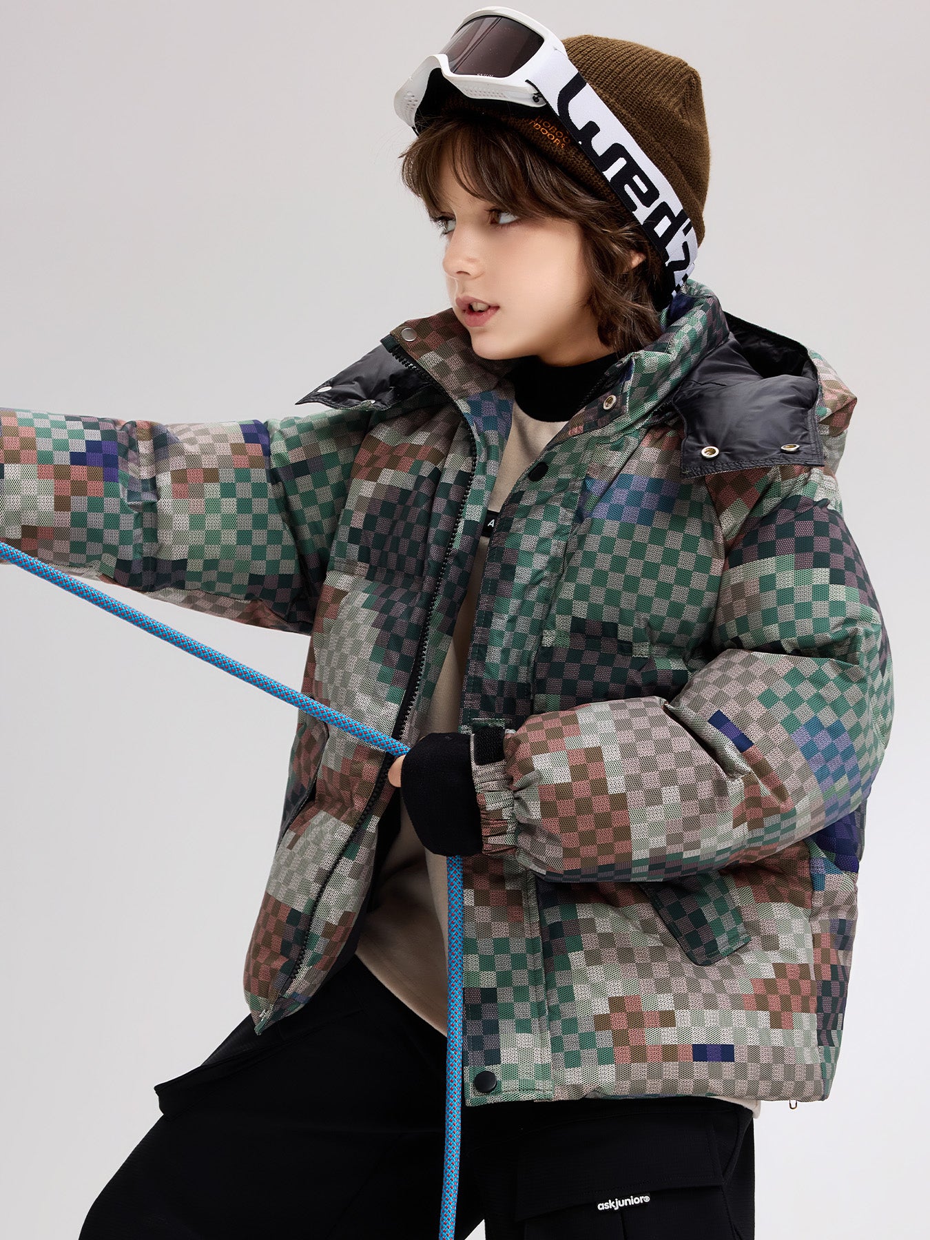 Detachable Hood Quilted Down Kids Coats