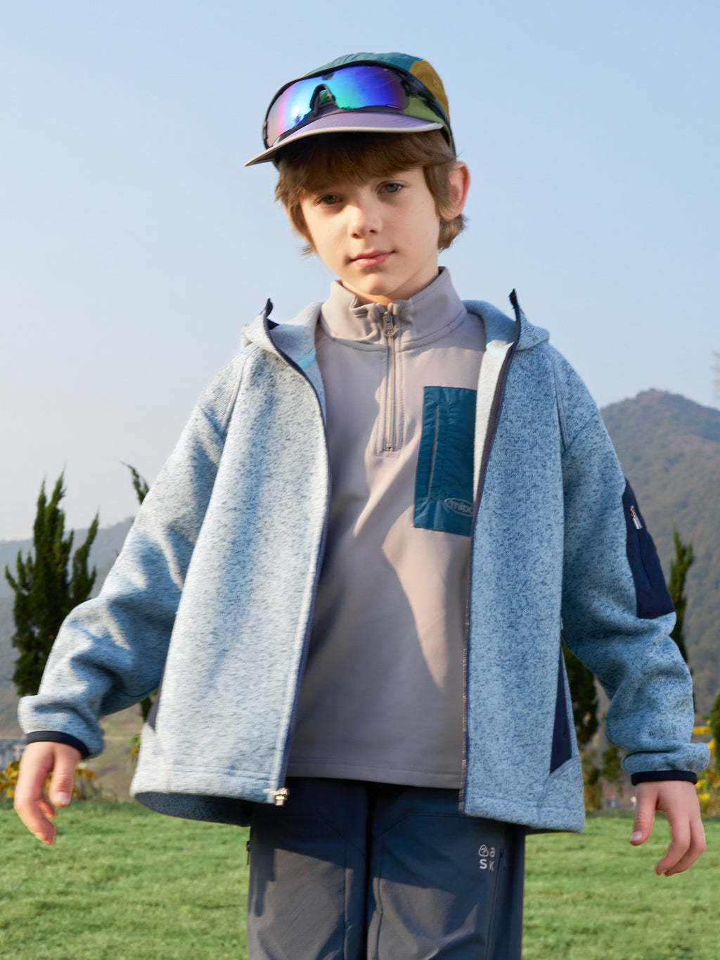Soft Fleece Hooded Kids Outdoor Jacket