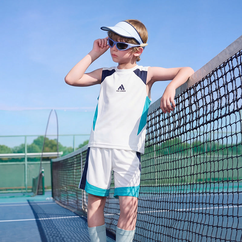 Boys Mesh Tracksuit Cool Feeling Quick Dry Sleeveless Top & Shorts Set