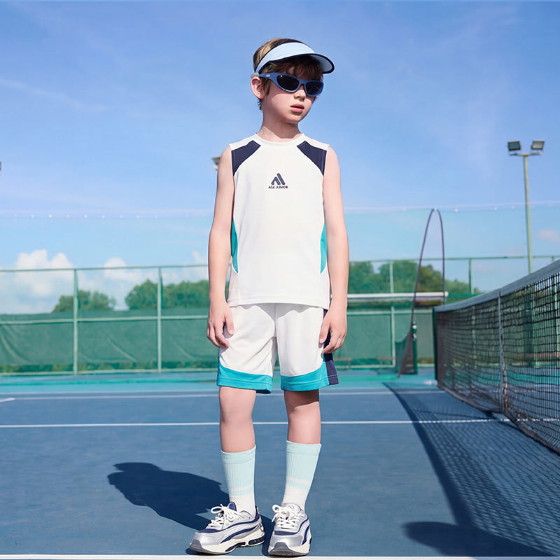 Boys Mesh Tracksuit Cool Feeling Quick Dry Sleeveless Top & Shorts Set