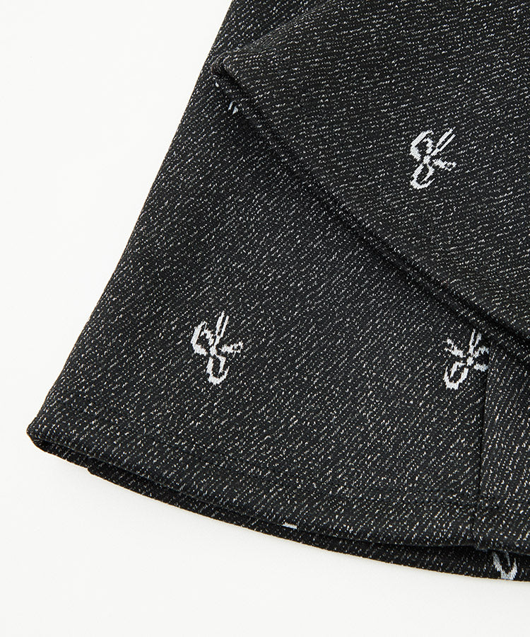 Girls Fleece-lined Jacquard Slight-flare Jeans Knit Trousers
