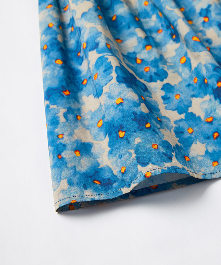 Robe Fille 100% Coton Imprimé Manches Volantes