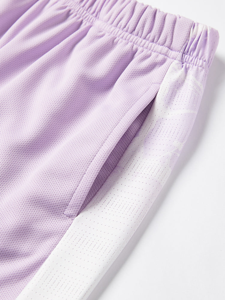 Kids Short Set Quick Dry Crack Gradient Print Breathable Sports Outfit