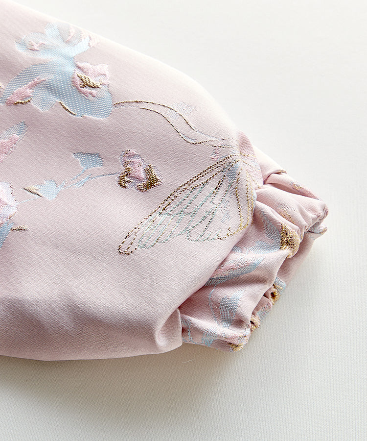 Girls Hooded Baseball Jacket | Autumn Chinoiserie Jacquard Varsity Coat