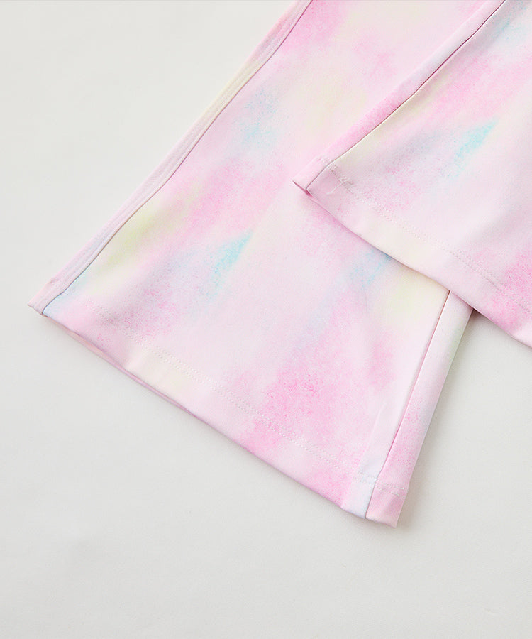 Pantalon de yoga évasé imprimé tendance pour enfants, pantalon long de sport décontracté léger et très élastique